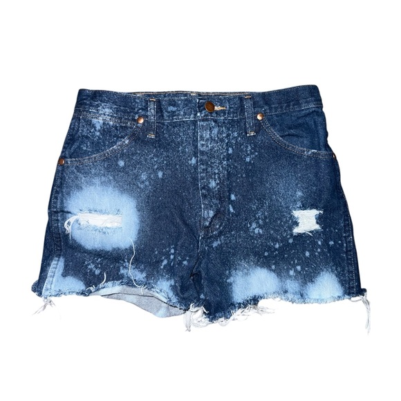 Wrangler Blue Distressed Jean Shorts - Picture 1 of 3